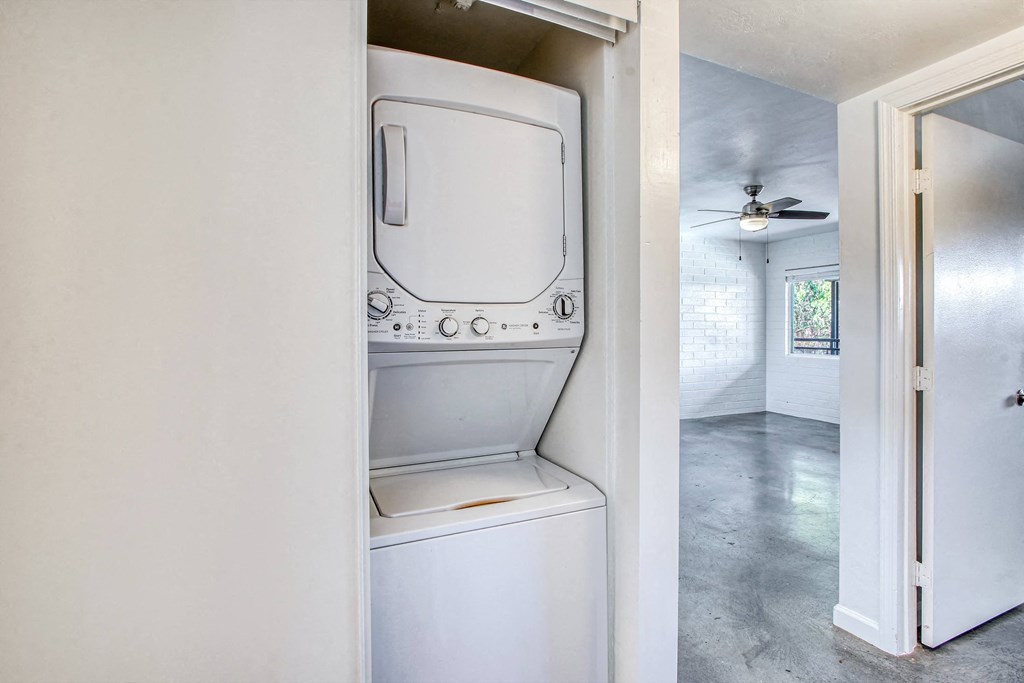 a washer and dryer in a laundry room