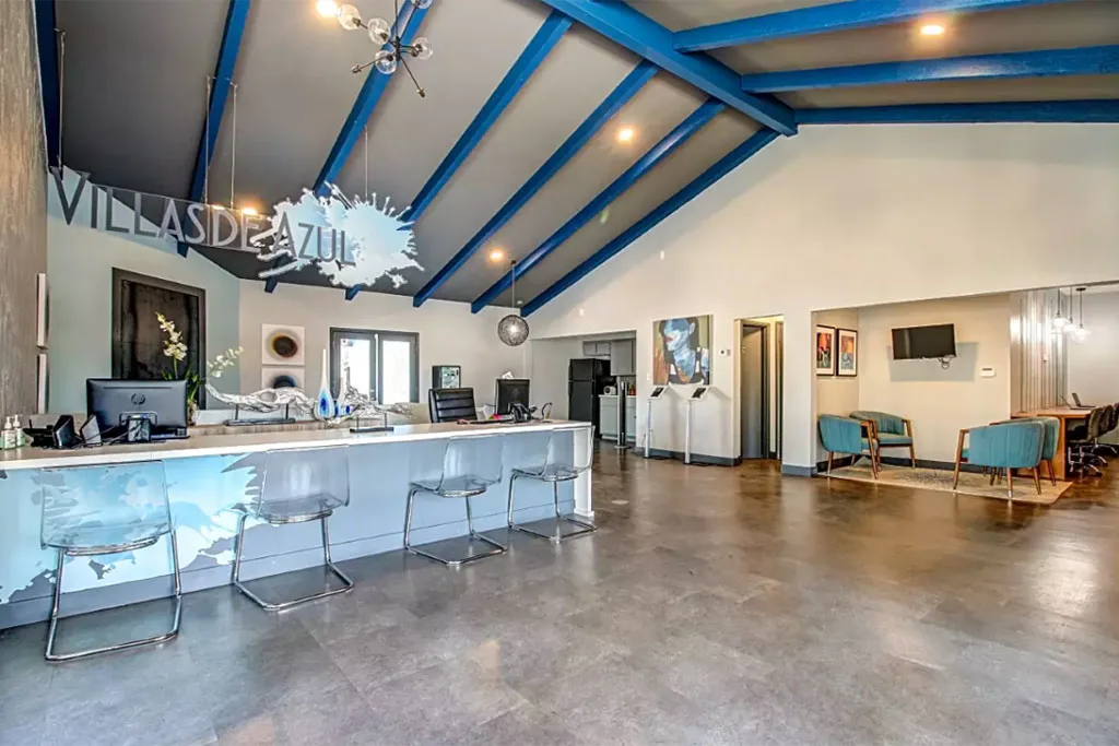 the lobby or reception area of the villa deluxe apartments