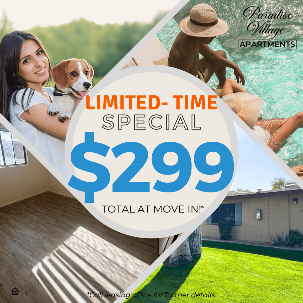 Move-in special at Paradise Village Apartments, Phoenix, 85032