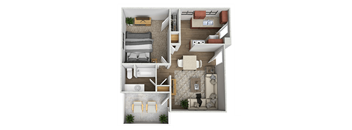 a floor plan of our studio apartments at university gardens in tempe, az