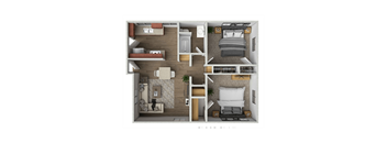 a floor plan of a 1 bedroom apartment