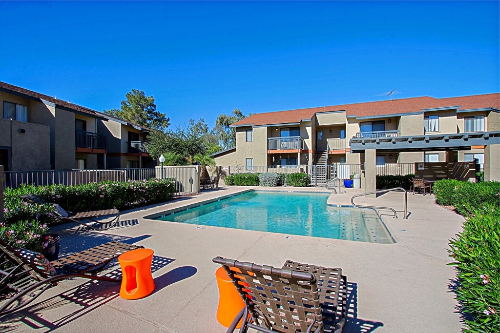 the swimming pool at our apartments