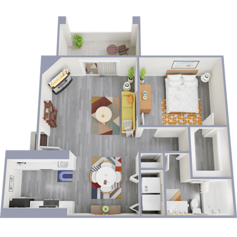 1 bed 1 bath floor plan A at Tides at Mesa, Mesa, 85204