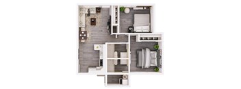 Roma Village 2bedroom 2 bathroom floor plan