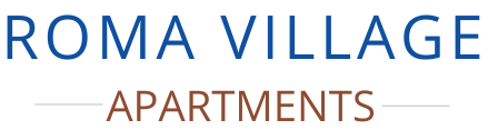 an illustration of the word roman villages in blue and red on a green background