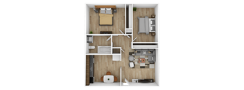 2 Bedroom Floorplan at Sahuaro West Apartments, Phoenix, Arizona