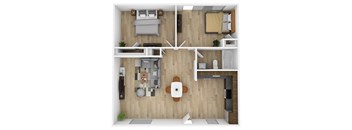 2 Bed Floorplan at Sahuaro West Apartments, Arizona