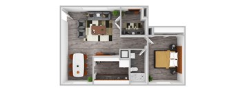 a1 floor plan  1 bedroom with 2 baths  1192 square feet