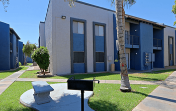 BBQ Grill Area with Landscaping and Bench at Summers Point in Glendale, AZ