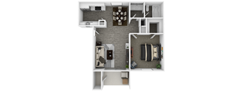 One Bedroom Medium Floor Plan at Spring Meadow Apartments, Glendale