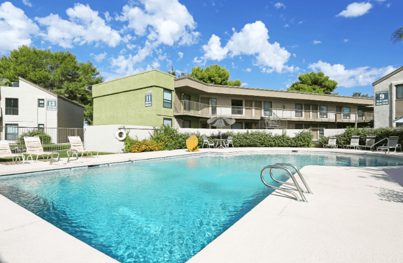 the swimming pool at our apartments