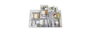 a 1 bedroom floor plan with a bathroom and a living room