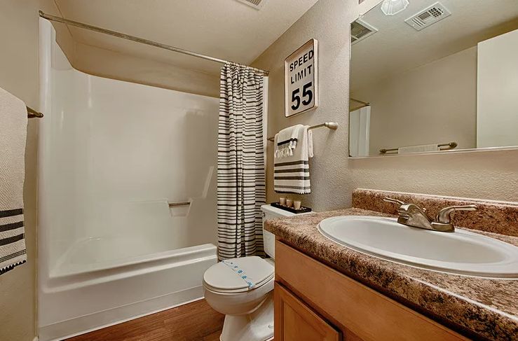 Bathroom With Bathtub at Sycamore Square Apartments, Mesa, AZ