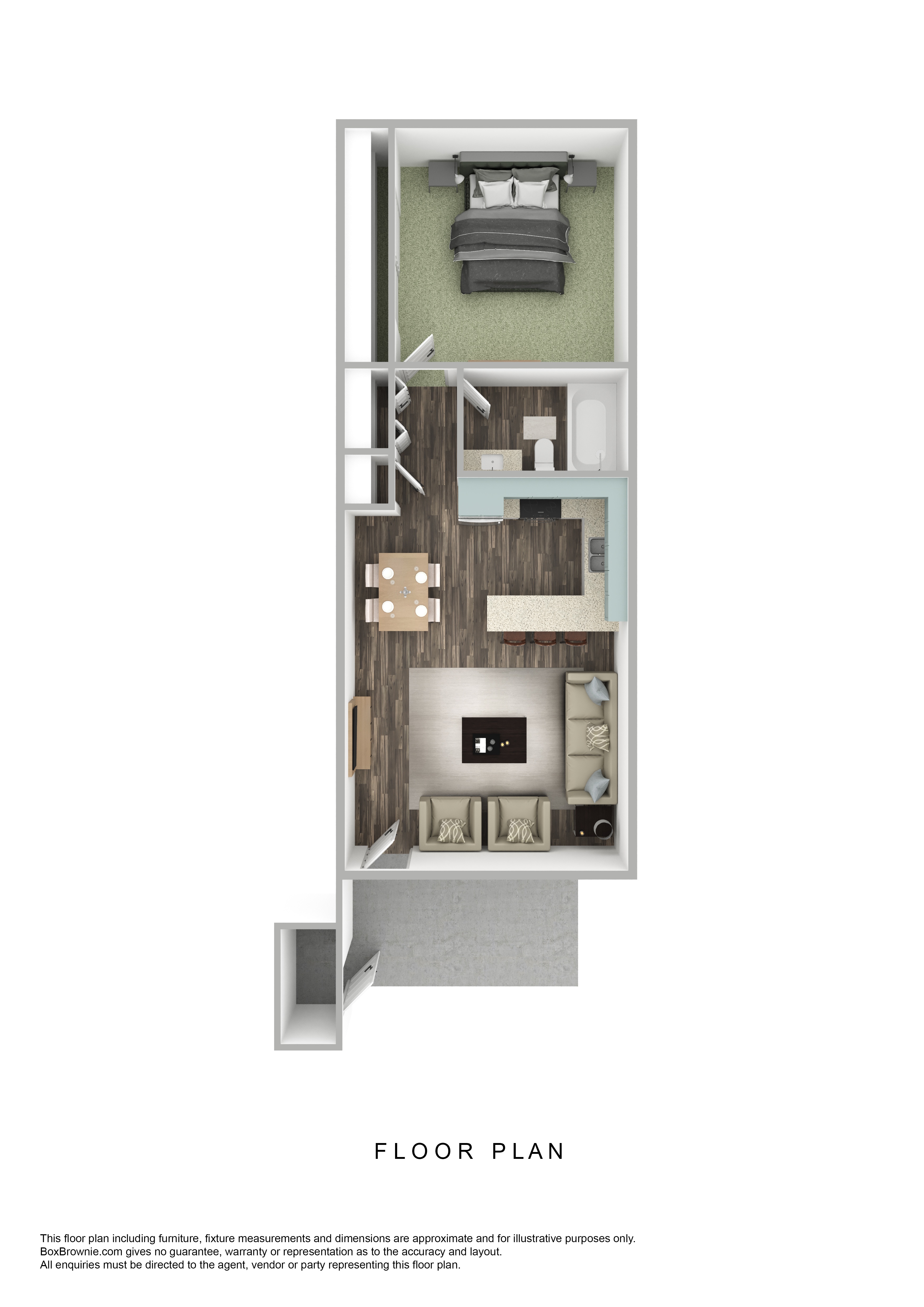 1 Bedroom Floor Plan at Tela Verde Apartment Homes, Glendale, AZ
