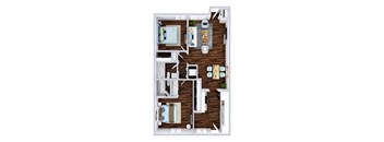 a floor plan of a house with a wooden floor