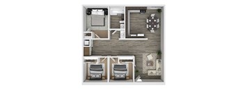 Three Bedroom Floorplan at The Link Apartments, Mesa, AZ, 85201