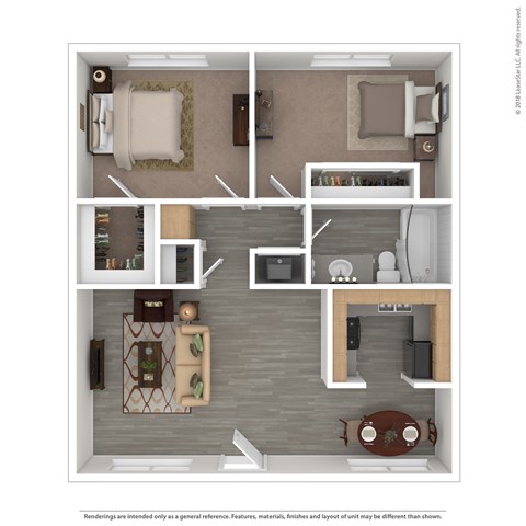 One Bedroom Floor Plan at The Link Apartments, Mesa, AZ
