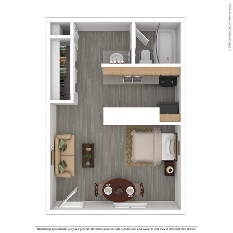 Studio Floor Plan at The Link Apartments, Mesa, Arizona