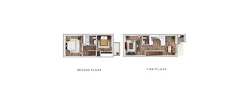a floor plan of a house with a bedroom and a living room