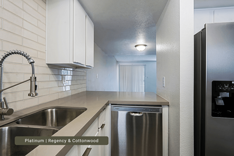 A kitchen with a stainless steel sink and dishwasher.