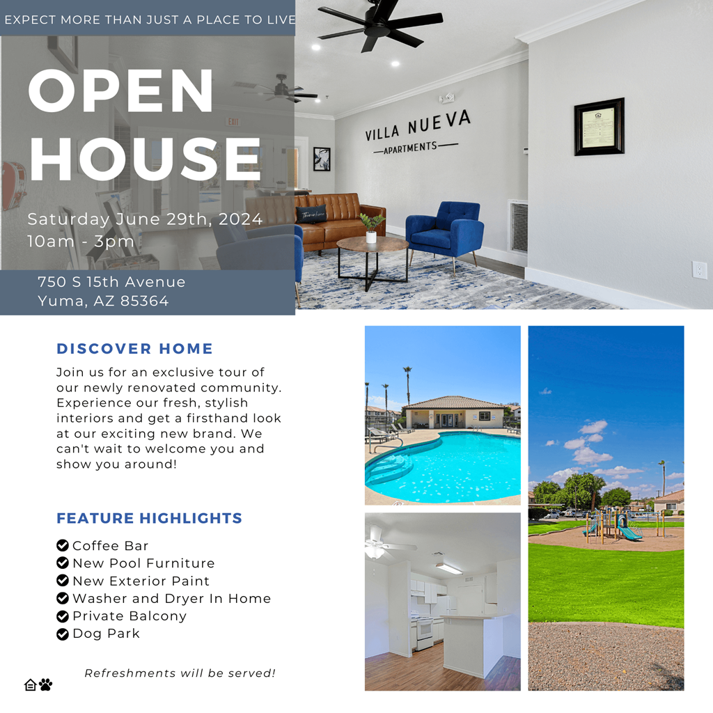 Villa Nueva Apartments open house on june 29, 2024