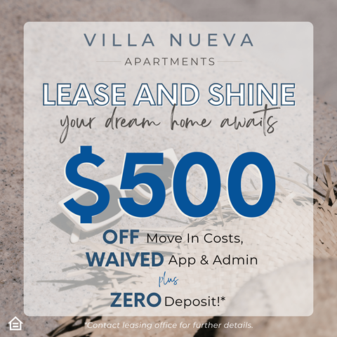 a sign that says lease and shine your dream home awaits 500 off move in