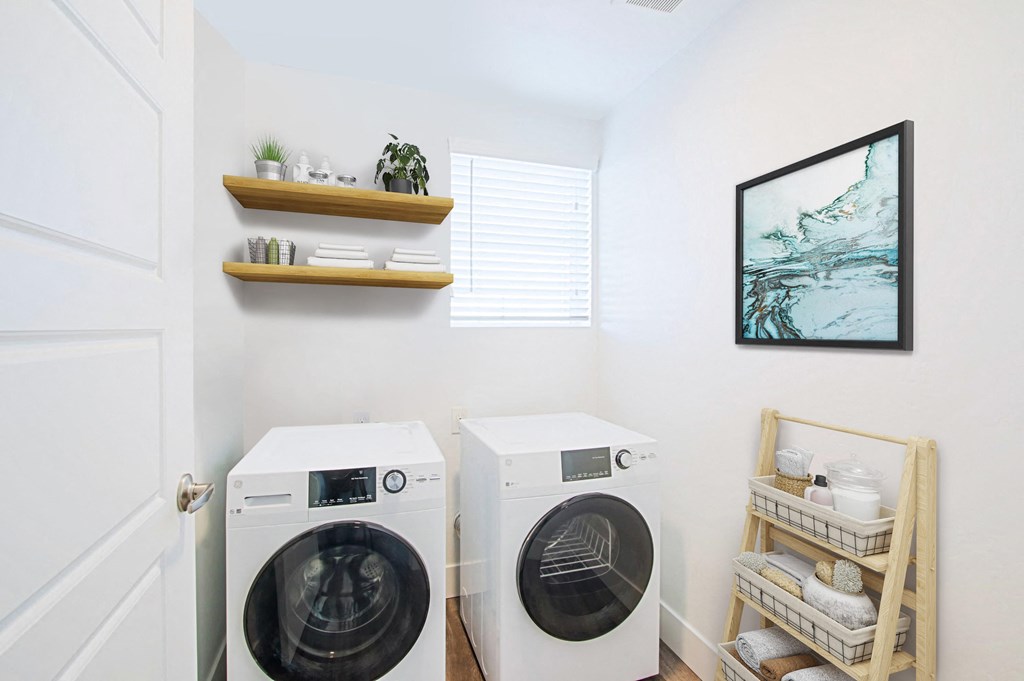 a washer and dryer in a laundry room at 2051 Apartments, Prescott, Arizona