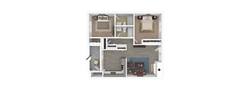2 Bedroom Floor Plan at Connect on University, Mesa, AZ