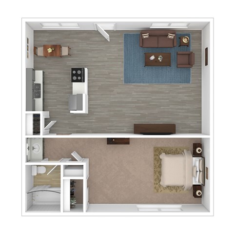 1 Bedroom Floor Plan at Connect on University, Mesa, AZ, 85203