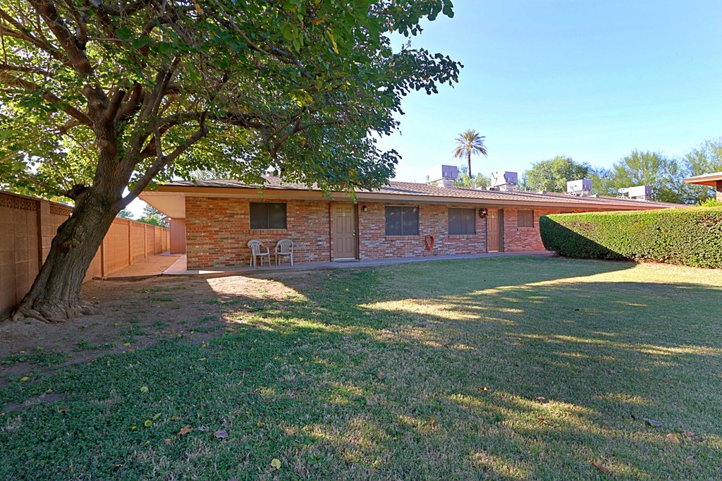 a house with a yard and a tree