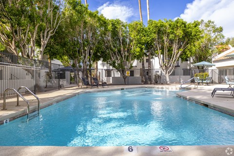 the swimming pool at our apartments