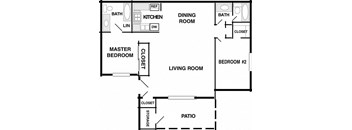 a floor plan of a house with a living room and a dining room