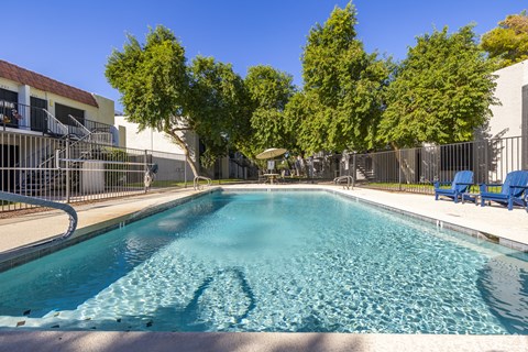 the swimming pool at our apartments