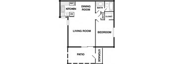 a floor plan of a home with a living room and a dining room