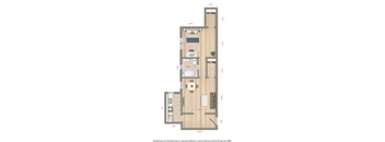 chatham courts one bedroom floor plan rendering in washington dc
