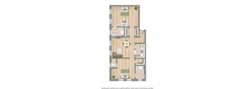 2 bedroom apartment floor plan rendering at twin oaks apartments in washington dc