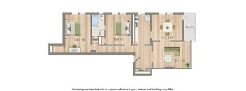 2800 ontario road two bedroom apartment floor plan