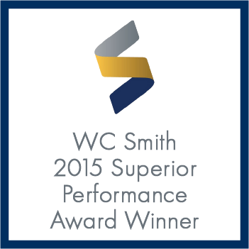 an image of the wc smith 2015 superior performance award winner logo