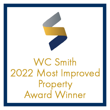 the logo for the 2020 most improved property award winner