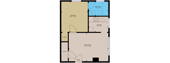 floor plan of the one bedroom h floor plan at the dahlia apartments for rent in Washington dc