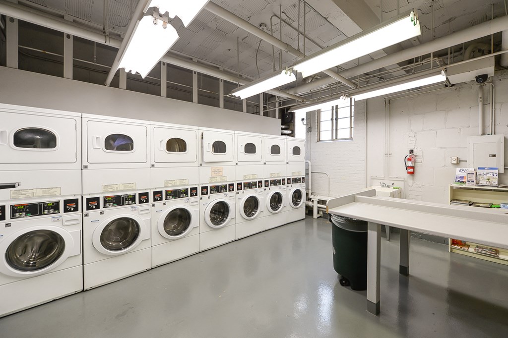 laundry rom at the baystate apartments in washington dc