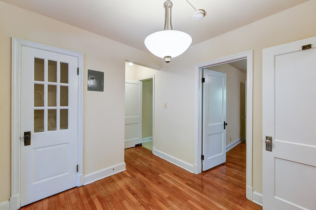 hallway with view of bedroom, sunroom and living area  at  2629 39th Street apartments in washington dc