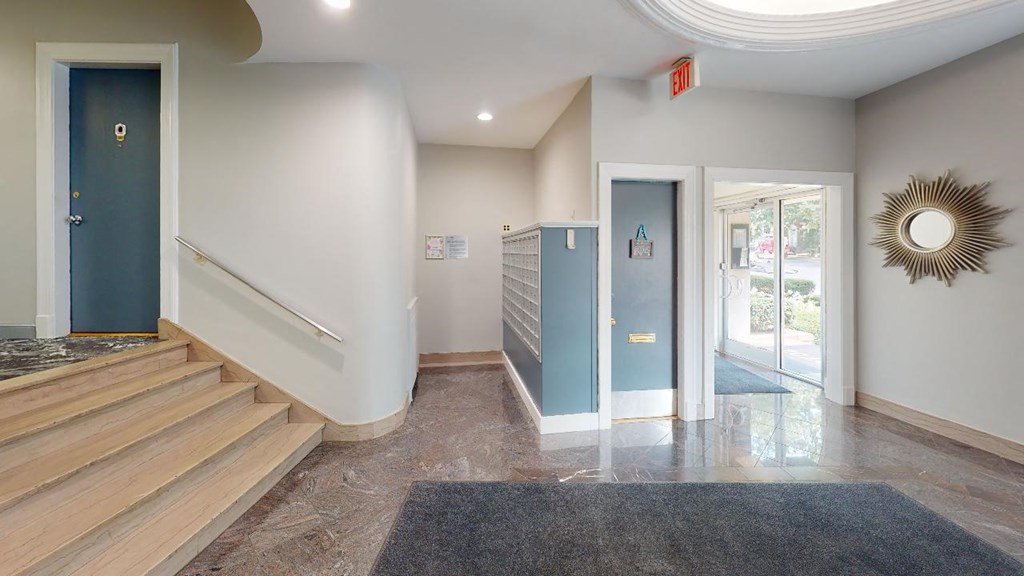 Sherry Hall Lobby with mailboxes in Washington DC