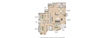 2800 ontario road three bedroom apartment floor plan