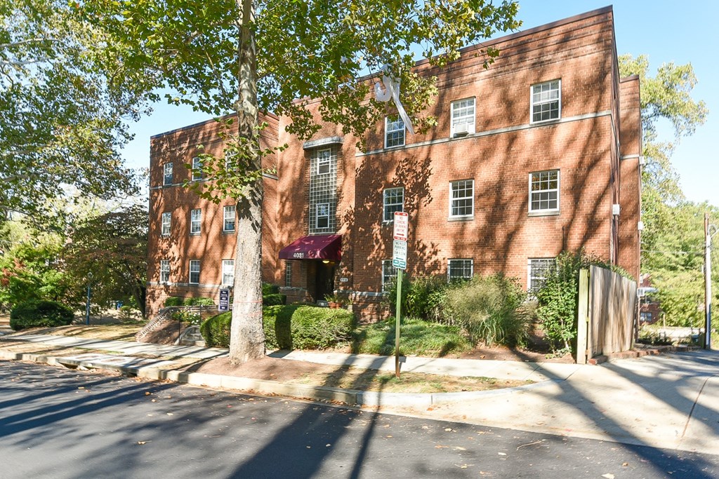 exterior of brick apartment building at 4031 davis place in washington dc