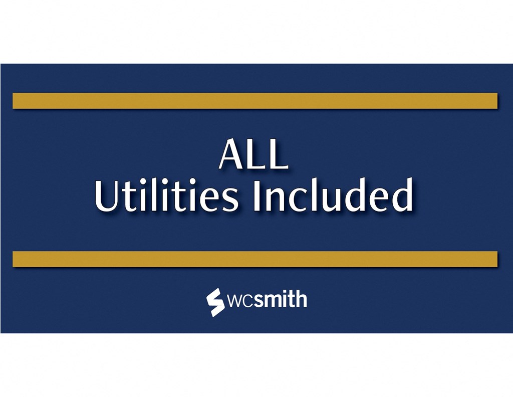 all utilities included logo on blue background