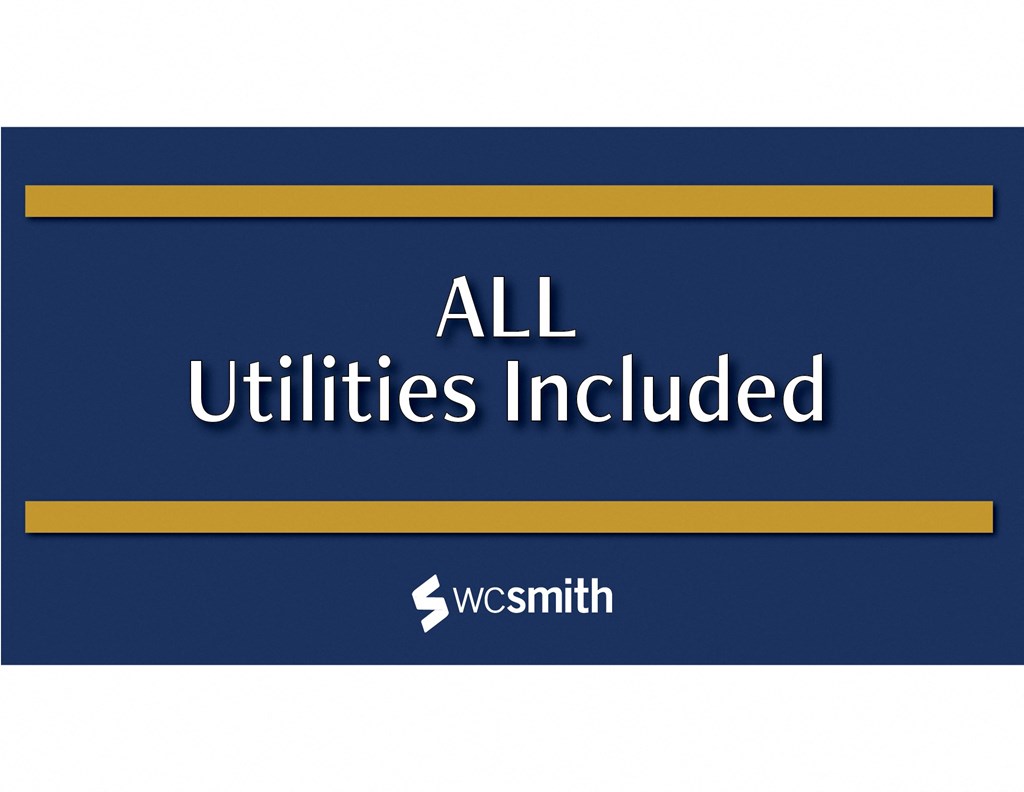 all utilities included logo on blue background