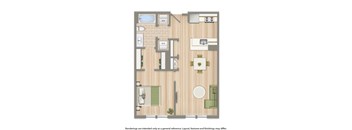 archer park one bedroom apartment floor plan