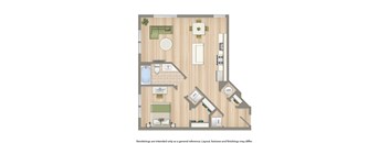 archer park one bedroom apartment floor plan