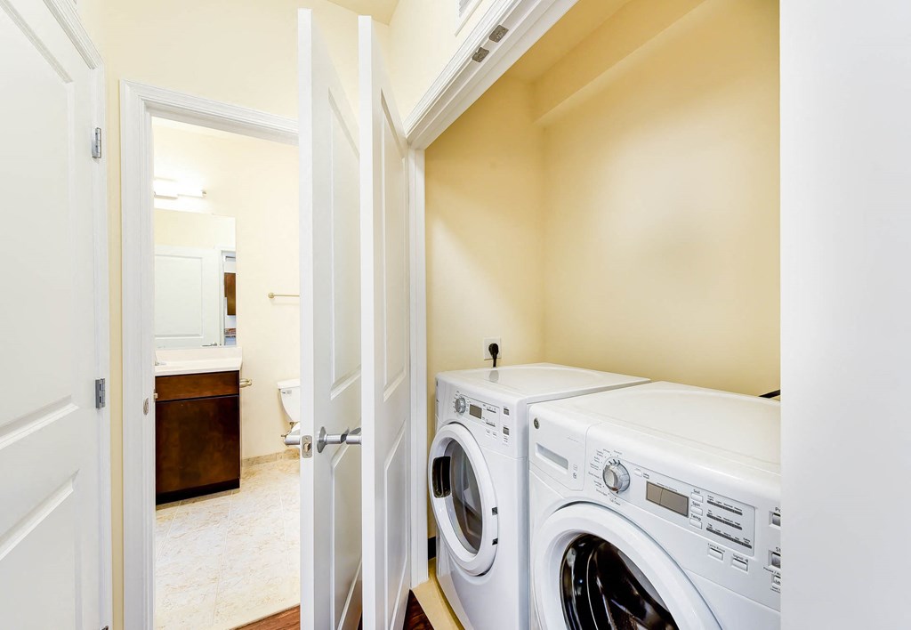 washer and dryer in unit at archer park apartments in southeast Washington dc